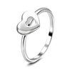 Heart-Shaped Dual Band Silver Ring NSR-2951